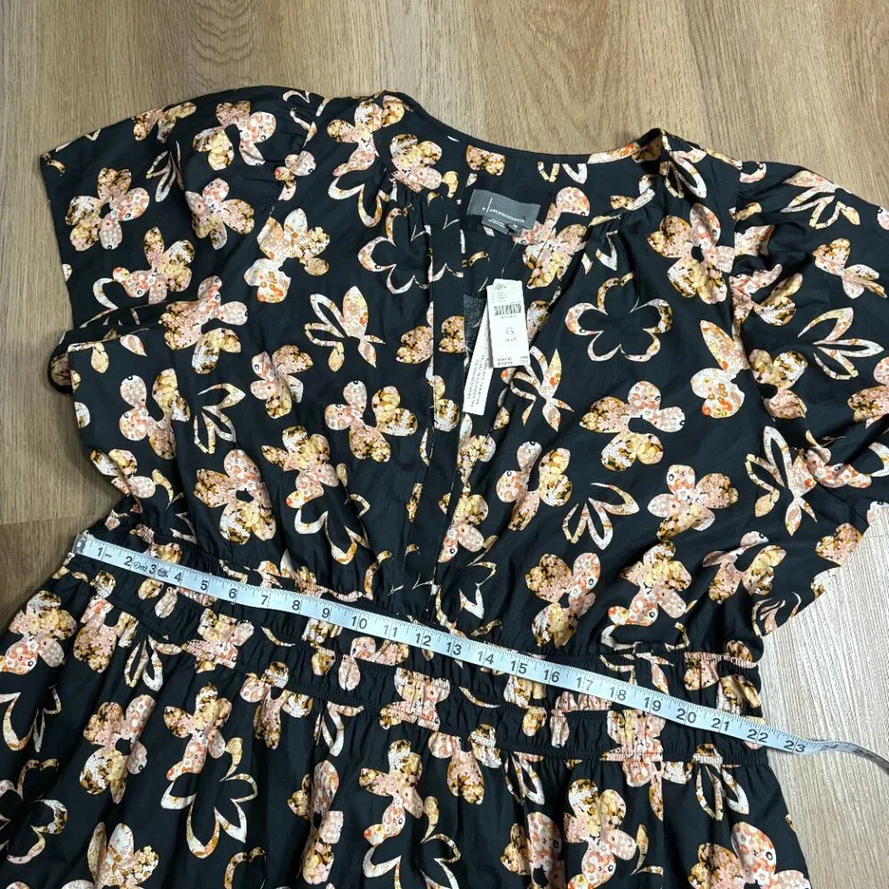 NWT Anthropologie Somerset Mini Dress plus size 3X black neutral floral print - Picture 9 of 10